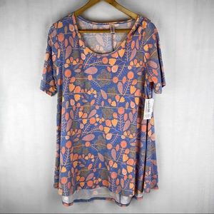LulaRoe colorful leave print dress size Large